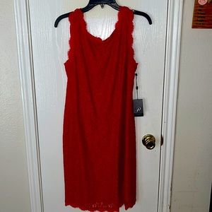 Red mid length dress size 12. Never worn. Tags on the dress. From macys.